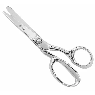 CLAUSS Shears: Right-Hand, 6 in Overall Lg, Straight, Steel, Pointed, Silver - All-Metal Offset Scissors