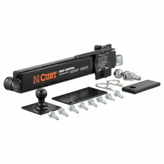 Mechanical friction-type sway control device for trailers. Reduces trailer sway caused by wind or passing vehicles. Dimensions: 20 1/8 in overall length, 4 in overall width, 4 1/8 in height. Compatible with most trailer hitches.