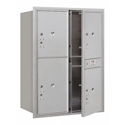 SALSBURY INDUSTRIES Mailbox: 4C, 4 Doors, Horizontal, 41 3/8 in H x 31 1/8 in W x 16 1/2 in D - Multi-Unit Mailboxes