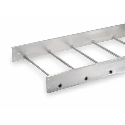 COPE Ladder Tray: 24 in Wd, 5 1/4 in Ht, 12 ft Ladder Tray Lg, Aluminum - Straight Section Cable Ladders
