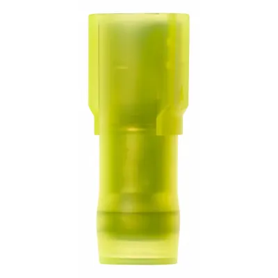 3M Wire Disconnect: Female Socket, Yellow, Nylon, Full Coverage - Fully Insulated Quick Disconnects