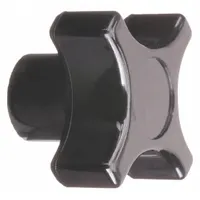 DAVIES Hand Knob: 4 Point, Thermoset, 1/2"-13 Thread, 2 in Dia (MPN 2830BG)