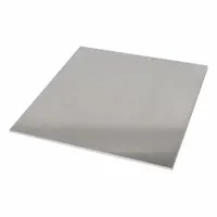 Hot-rolled A36 carbon steel sheet/plate with a thickness of 0.375 in and nominal dimensions of 8 in x 8 in. No heat treatment applied. Includes a Material Certificate with Lot Number. Typically used in structural fabrication, machining, and general industrial applications requiring flat, precision-cut plates for brackets, supports, and prototype parts