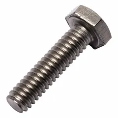 This Grade 2 titanium hex head cap screw features a plain finish, 1/4"-20 UNC thread, 1-inch length, and is fully threaded with a 7/16-inch head width. It meets ASME B18.2.1 dimensional and material quality standards. Suitable for general fastening applications requiring corrosion resistance and non-magnetic properties.