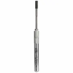 Manual wrap/unwrap tool for wire termination on terminal posts. Features a 7-inch tool length and 1-inch wrapping terminal hole depth. Used for solderless connections in electrical and electronic assemblies.