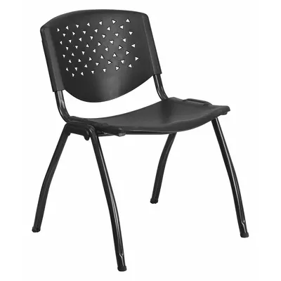 FLASH FURNITURE Plastic Stackable Chair with Metal Frame - Plastic Stackable Chairs