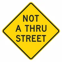This aluminum sign measures 24 x 24 inches with a thickness of 0.08 inches and features Engineer-grade retroreflective sheeting. It is used to indicate that a street does not continue through an intersection, helping to prevent wrong-way driving and improve traffic flow in residential and industrial areas