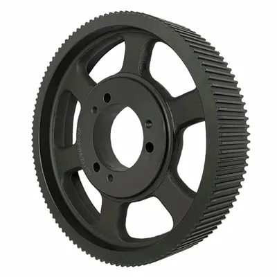 OEM Timing Belt Pulley: Curvilinear - HTD Section QD Bushed Timing Pulleys