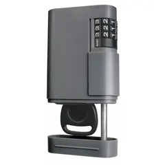 This surface-mount lockbox from KIDDE secures a single key with a mechanical combination lock, eliminating the need for batteries or electronics. Constructed of charcoal plastic with an unfinished finish, it measures 3-1/4 inches in outside height and 2-1/4 inches in outside width. Suitable for mounting on walls or other flat surfaces to provide controlled key access.