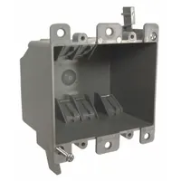 RACO Electrical Box: PVC, Nonmetallic Material & Nominal Size, Square, 2 Gangs, 2 3/4 in Box Dp (MPN 7488RAC)
