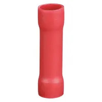 Butt Splice Connector: Red, Vinyl, For Wire Size 8 AWG – 8 AWG, 600 V, Pack Qty 25