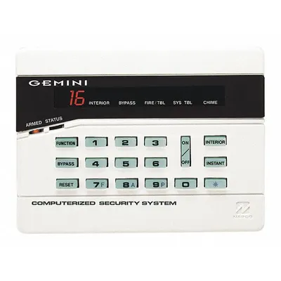 NAPCO Intrusion System Keypads: 4 3/8 in Overall Ht, 1 1/8 in Overall Lg, 5 7/8 in Overall Wd - Keypads for Security Systems