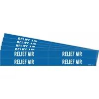 Pipe Marker: Relief Air, Blue, White, Fits 3/4 to 2 3/8 in Pipe O.D., 4 Pipe Markers, 5 PK (MPN 7240-4-PK)