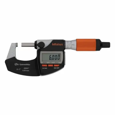 MITUTOYO Micrometer with SPC Output, 5-6 in / 127-152.4 mm, IP65, 293-180-40CAL - Micrometers with SPC Output for Harsh Environments