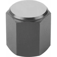 Flat-faced tapped positioning foot with M8 internal thread and 6 mm thread length. Provides a stable, adjustable support point for precise alignment and leveling in industrial jigs, fixtures, and automation setups.