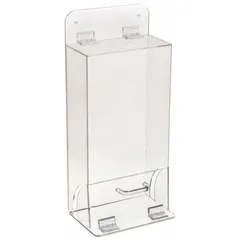 This clear acrylic stack tower holds up to 20 pairs of eyewear in a single compartment. With an overall width of 8 inches and height of 18 inches, it provides a compact, wall-mountable solution for organizing safety eyewear in industrial facilities.