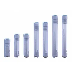 Cryogenic Vial, HDPE, 4 mL, 12.5 mm Body Dia, Sterile, White, Round, Self-Standing, Internal Threads, with Closure