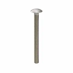 Square neck carriage bolt made from 316 stainless steel with plain finish. Thread size 1/2"-13, length 6 inches. The square neck prevents rotation during tightening, commonly used in fastening applications requiring a smooth domed head.