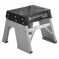LOUISVILLE LADDER Step Stool: 1 Steps, 13.3 in Overall Ht, 375 lb Load Cap, Aluminum (MPN AY8001)