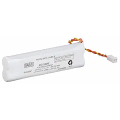 Nickel Cadmium battery pack for emergency and exit lighting units. Rated 4.8V with 600mAh capacity (4 cells). Provides backup power during outages for compatible DUAL-LITE models.