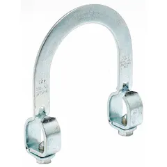 This rigid seismic bracing attachment is used to restrain piping systems during seismic events. It connects bracing members to pipe or rod, preventing excessive movement. Made of steel with a plain finish, it measures 1 1/4 in height, 8 5/8 in length, and 1 61/64 in width, designed for a 6 in pipe/rod diameter.