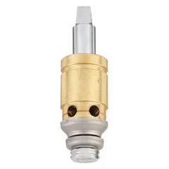 Disc faucet cartridge for hot water applications. Constructed of brass with a chrome finish and ceramic disc. Includes one stem. Compatible with Chicago Faucets AB1953 series faucets.