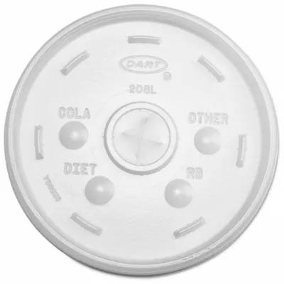DART Disposable Hot/Cold Cup Lid: Straw Slot, Translucent - Flat Straw Slot Lids