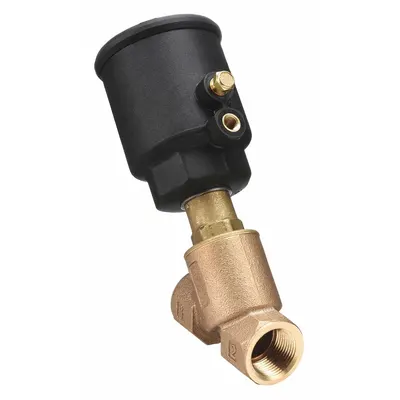ASCO Angle Body Piston Valve: 2-Way, Normally Closed, 1/2 in Pipe Size, Bronze Body - 2-Way/2-Position, Normally Closed Air-Operated Valves