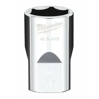 MILWAUKEE Standard Socket: SAE, 1/2 in Drive Size, 11/16 in Socket Size, 6-Point, Std, Chrome (MPN 45-34-9103)