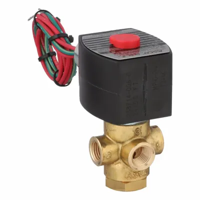 REDHAT Solenoid Valve: 3-Way, Normally Closed, 1/4 in Pipe Size, 24V DC - 3-Way/2-Position, Normally Closed Solenoid Valves