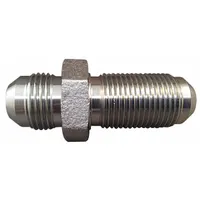 This rigid straight steel adapter connects O-Ring Boss (ORB) ports to JIC male threads in hydraulic systems. It is used for direct, leak-resistant connections in fluid power applications such as industrial machinery and mobile equipment
