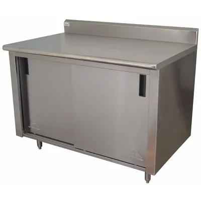 ADVANCE TABCO Cabinet Workbench: Stainless Steel, 48 in x 30 in - NSF-Certified Cabinet Benches