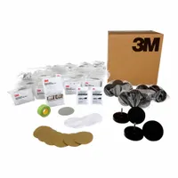This headlight lens cleaner kit is designed to clean and restore clarity to automotive headlight lenses. It includes a wax protectant to help maintain the finish. The product is supplied in a box, multi-color, with 0% VOC content by weight