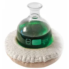 This cloth-housed lower hemispherical heating mantle is designed for uniform heating of round-bottom flasks in laboratory distillation, reflux, and chemical synthesis. Constructed from fiberglass cloth, it provides a maximum temperature of 450°C with 60 W power. Includes a 3-inch lead wire; no controller is required or included.