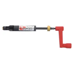 This plastic prewinder tool is used to install helical inserts into threaded holes. It has an 8-inch overall length and is compatible with fine, right-hand thread, 18-8 stainless steel inserts in inch sizes. Commonly applied in industrial repair and maintenance for restoring stripped threads.
