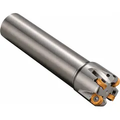 This indexable profiling end mill is designed for precision profiling, contouring, and finishing operations in metalworking. It is suited for creating smooth curved surfaces and reducing stress concentrations on machined parts. Typical applications include mold-making and general engineering.
