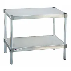 This aluminum-top worktable provides a 48 by 18 inch work surface with a fixed height. The aluminum top resists corrosion and is easy to clean. Suitable for assembly, inspection, and light-duty tasks in workshops and labs. This unit is not expandable or modular.