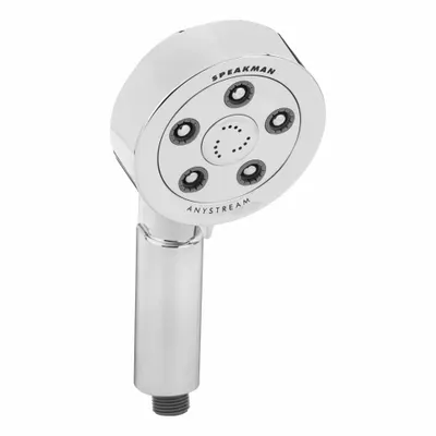 SPEAKMAN Handheld Showerhead: Plastic, Chrome, 1.75 gpm Flow Rate - Handheld Showerheads with Hose & Mounting Bracket