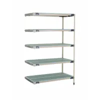 METRO Plastic Industrial Shelving: 24 in x 48 in, 74 in Overall Ht, 5 Shelves, Antimicrobial (MPN 5AX557GX3)