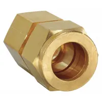 PARKER Compression Fitting Adapter: 3/8 in OD x 1/4 in Pipe Size, Compression x FNPT, Brass (MPN 6-4 GBZ-B)