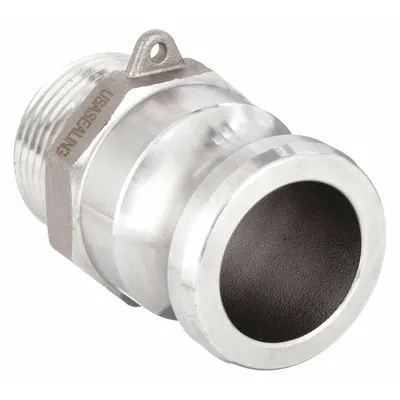 USA INDUSTRIALS Cam and Groove Adapter: 3/4 in Coupling Size, 3/4 in -14 Thread Size, 2 3/32 in Overall Lg - Type F Stainless Steel Cam & Groove Fittings
