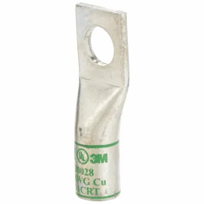 3M Compression Lugs: 3/8 in Stud Size, 1 AWG For Wire Sizes, Stranded Wire Type - One-Hole Compression Lugs