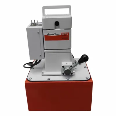 POWER TEAM Electric Hydraulic Pump Units: 10,000 psi Max. Op Pressure - Corded High-Power Stationary Electric Hydraulic Pump Units