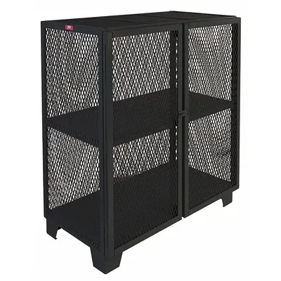 JAMCO Storage Cabinet: 60 in x 24 in x 54 in, 2 Fixed Shelves, Swing Handle & Padlock Hasp - Industrial Ventilated Shelf Cabinets