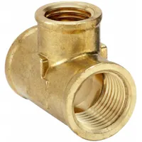Threaded high-pressure pipe tee for potable water systems, made from CA2745 brass. Features a 3/8 in x 3/8 in x 1/4 in size with a length of 1 5/8 in and maximum operating pressure of 1,000 psi. Used to split flow at a branch in plumbing, HVAC, and process piping applications