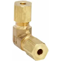 PARKER Compression Fitting Elbow: 3/16 in OD x 3/16 in OD Fitting Size, Brass, 10 PK (MPN 165C-3)