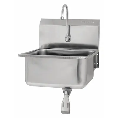 SANI-LAV Hands-Free Sink: 1 Stations, 10 in Bowl Dp, 19 in Bowl Lg, 16 in Bowl Wd - One-Station Wall-Mounted Hand Sinks with Faucets