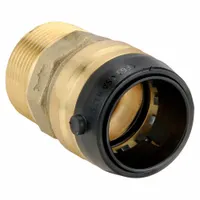 This SHARKBITE fitting is a standard brass push-to-connect adapter with male NPT threads. It connects 1 1/4 in OD tubing to threaded ports for water, air, or non-corrosive fluid lines. Suitable for use with copper, PEX, or CPVC tubing without soldering or clamping