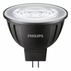 PHILIPS LED MR16 lamp with GU5.3 2-pin base, 8W power consumption, and 75W incandescent equivalency. Operates on 12V AC, delivers 2700K warm white light, and features a clear finish. Shatter-resistant construction suitable for accent, track, and display lighting in commercial and residential settings.