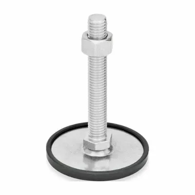 JW WINCO Male-End Leveling Mount: Swiveling Stud, 3/8"-16 Thread Size, 2.36 in - Non-Skid Male Leveling Mounts